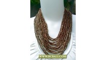Golden Multi Strand Squins Necklace Fashion with Buckle